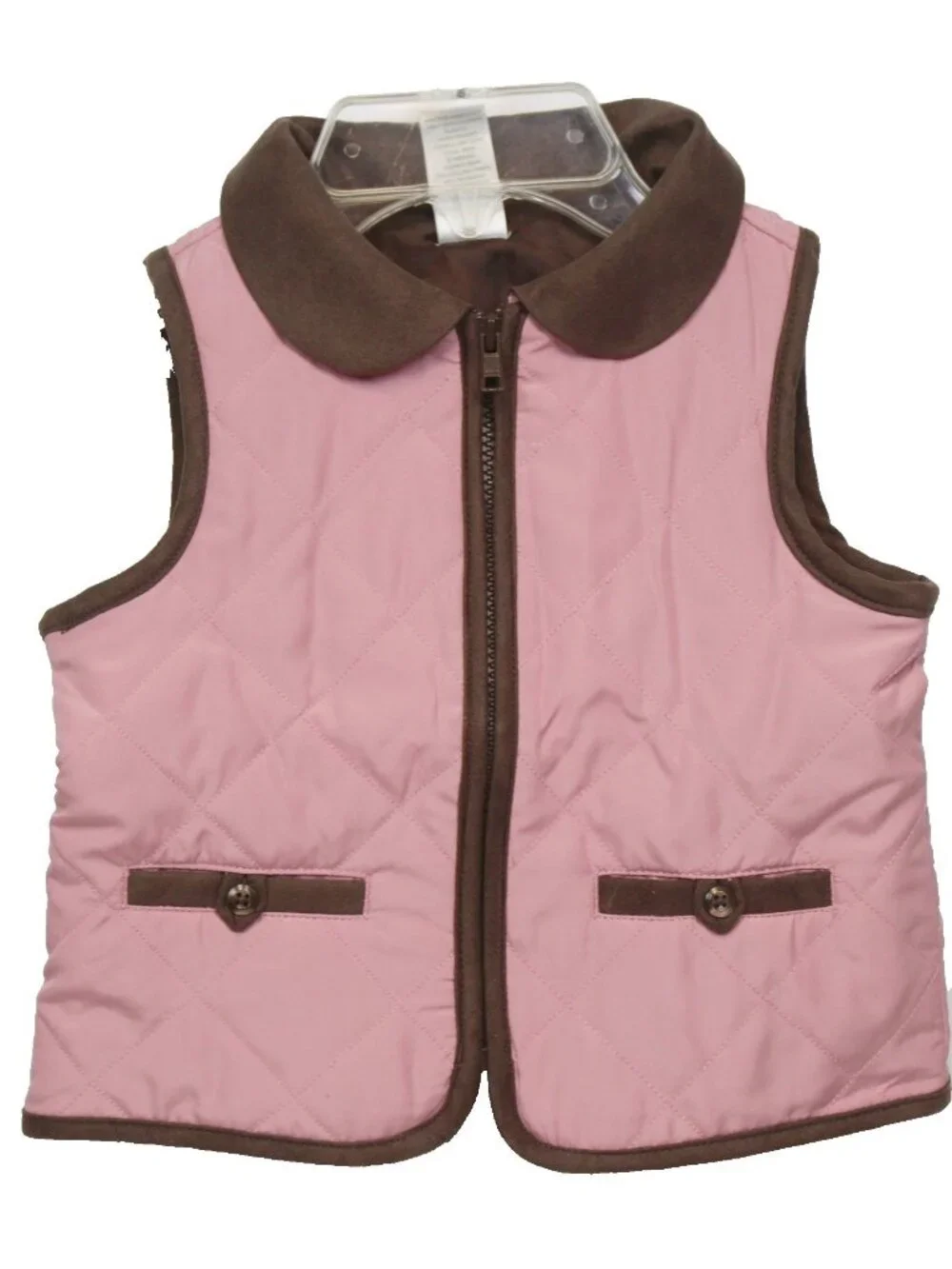 2007 Gymboree Equestrian Club sz 5T Pink Quilted Vest Zipper Pockets Collar